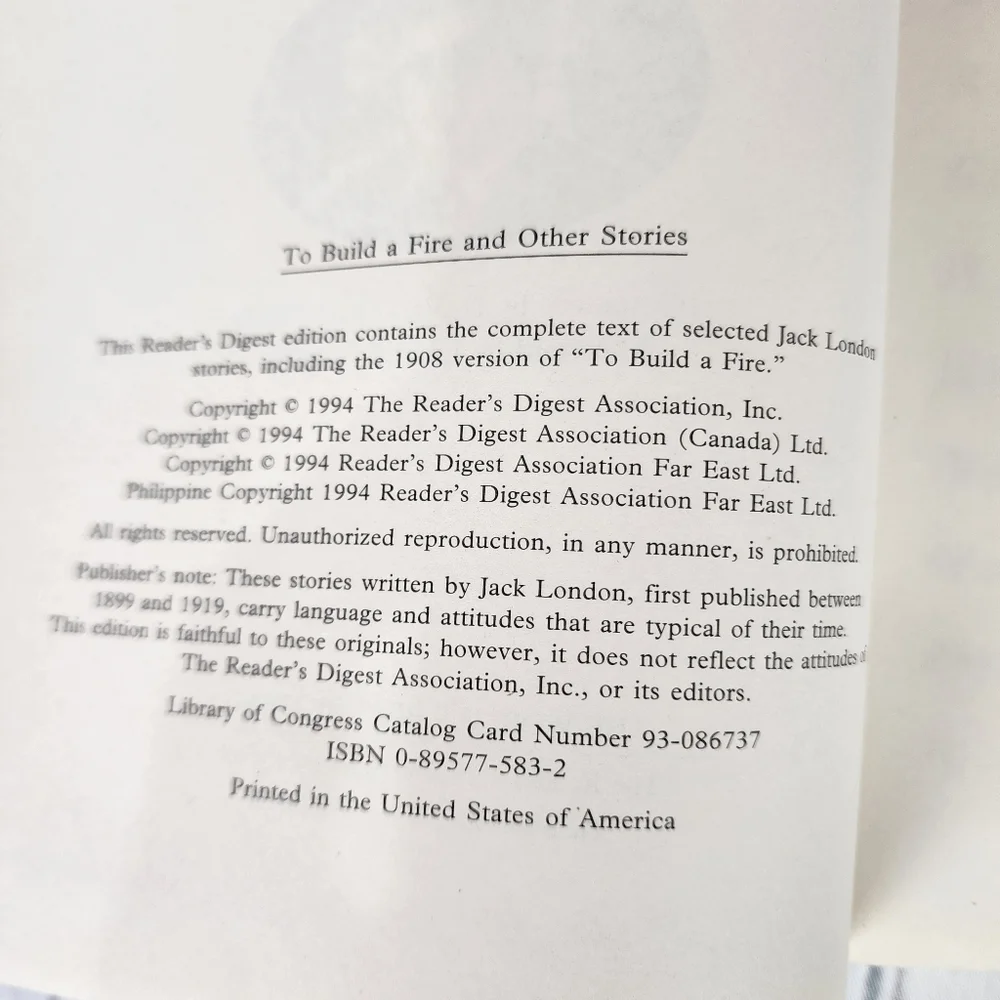 Vintage 90s Jack London To Build A Fire and Other Stories Hardcover - Picture 7 of 12